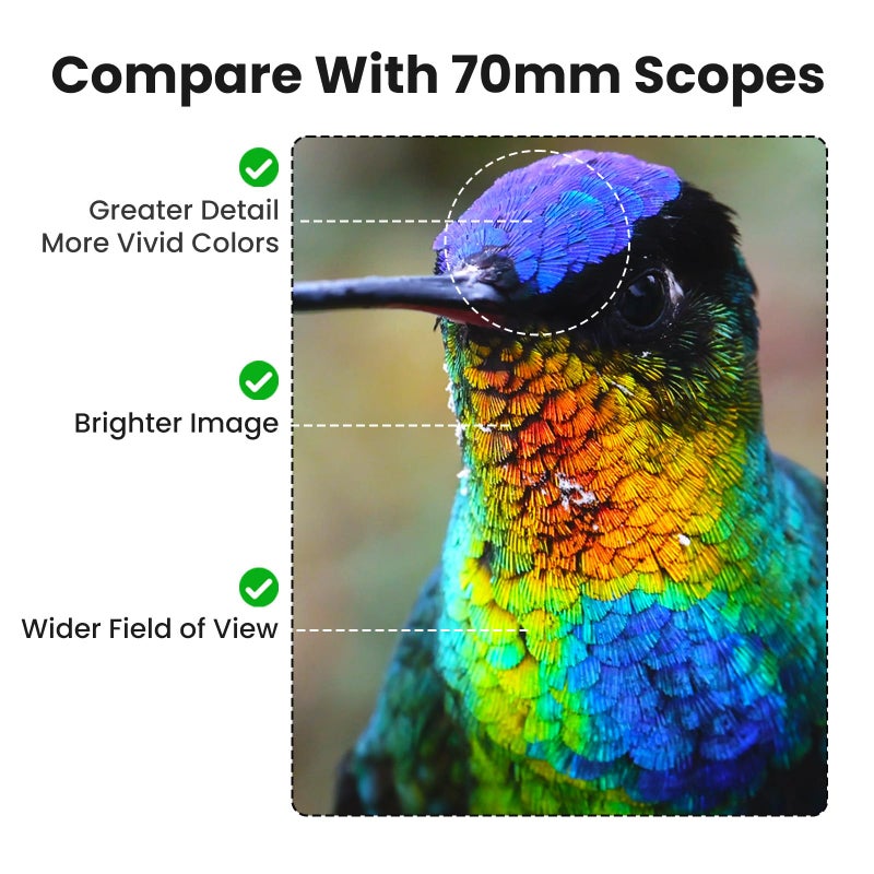 Gosky Flagship 25-75x80 Spotting Scope - Spotting Scopes with Tripod, Carrying Bag and Quick Phone Holder BAK4 Waterproof Spotter Scope for Bird Watching Target Shooting,Upgraded Version - Image 5