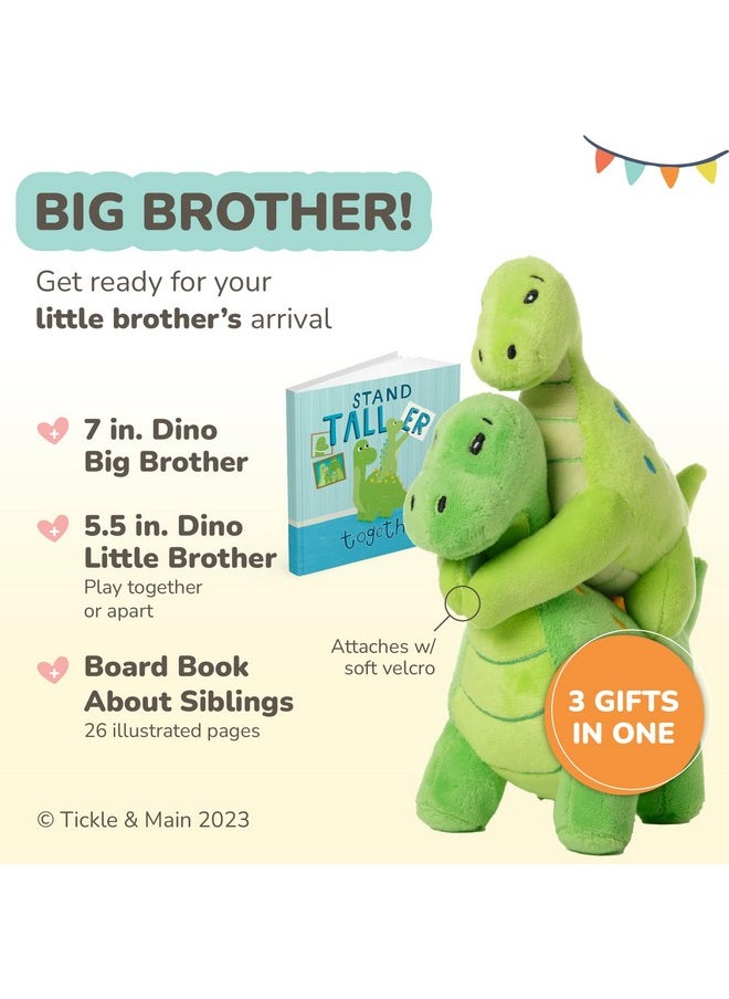 Tickle & Main Tickle & Main 3 Piece New Big Brother Gift for Boys, Includes Big Brother/Little Brother Dinosaur Stuffed Animals with Storybook, Ideal for Announcing a New Sibling, Educational and Engaging  - Image 2