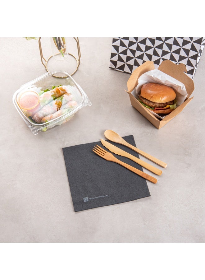 Restaurantware مناديل لوكساناب القابلة للاستخدام مرة واحدة بحجم 15.75 بوصة، 25 مناديل ناعمة تشبه الكتان - ماصة، مصنوعة من ورق أسود يشبه القماش، مطوية مسبقًا، للضيوف في حفلات العشاء - Image 4