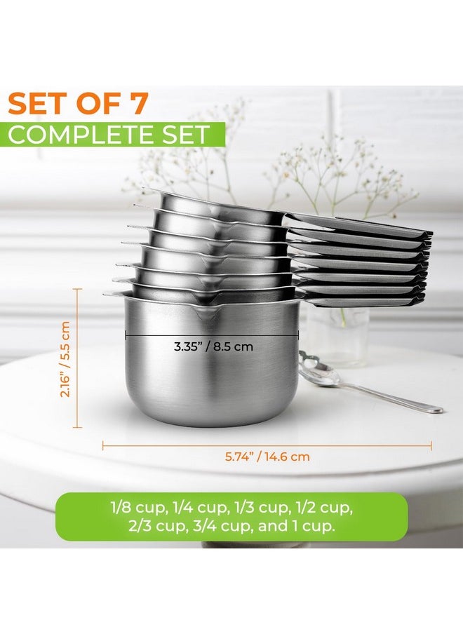 Spring Chef Spring Chef Magnetic Stainless Steel Measuring Cups (Patent Pending), Kitchen Tools with Easy to Read Markings for Measuring Dry or Liquid Ingredients, Set of 7, Black  - Image 4