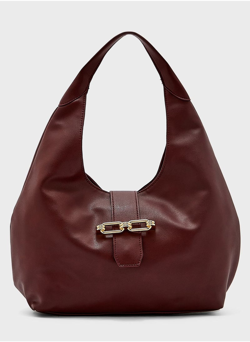 ELLA - Hobo Tote Bag With Clasp - Image 1