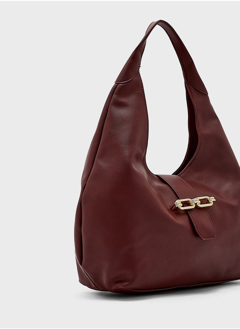 ELLA - Hobo Tote Bag With Clasp - Image 1