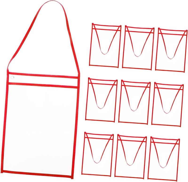 Gadpiparty 10pcs Reusable Dry Erase Pockets Hanging File Bags for Documents Portable Sheet Protectors Double Stitching for Work School - Image 1