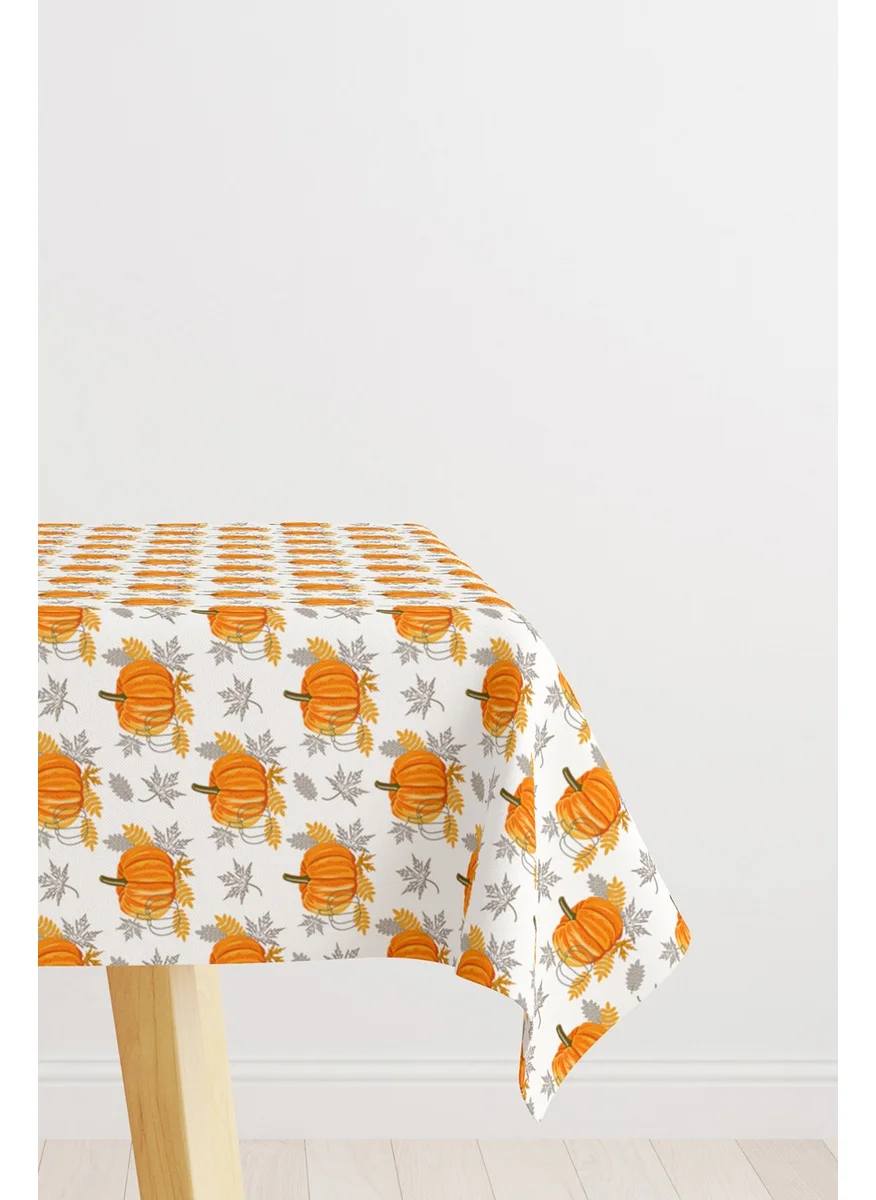 Cango Home Orange Halloween Pumpkin Patterned Digital Printed Tablecloth CGH759-MS