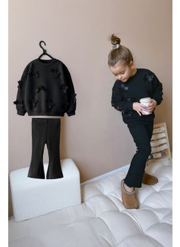 Miniğimin Cicileri My Little Ones Bow Detailed Girl 2-Piece Set - Black  - Image 1