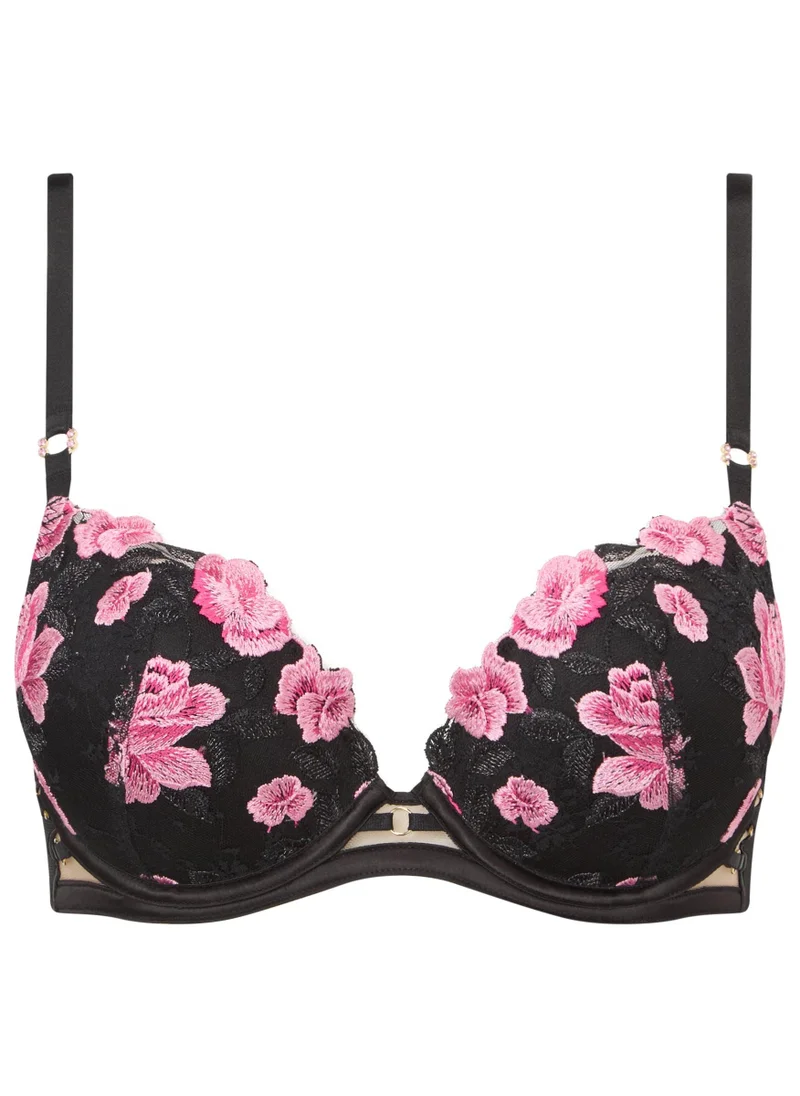 Ann Summers Black/Pink Ann Summers Everlasting Love Padded Plunge Bra for Women | Best Price UAE