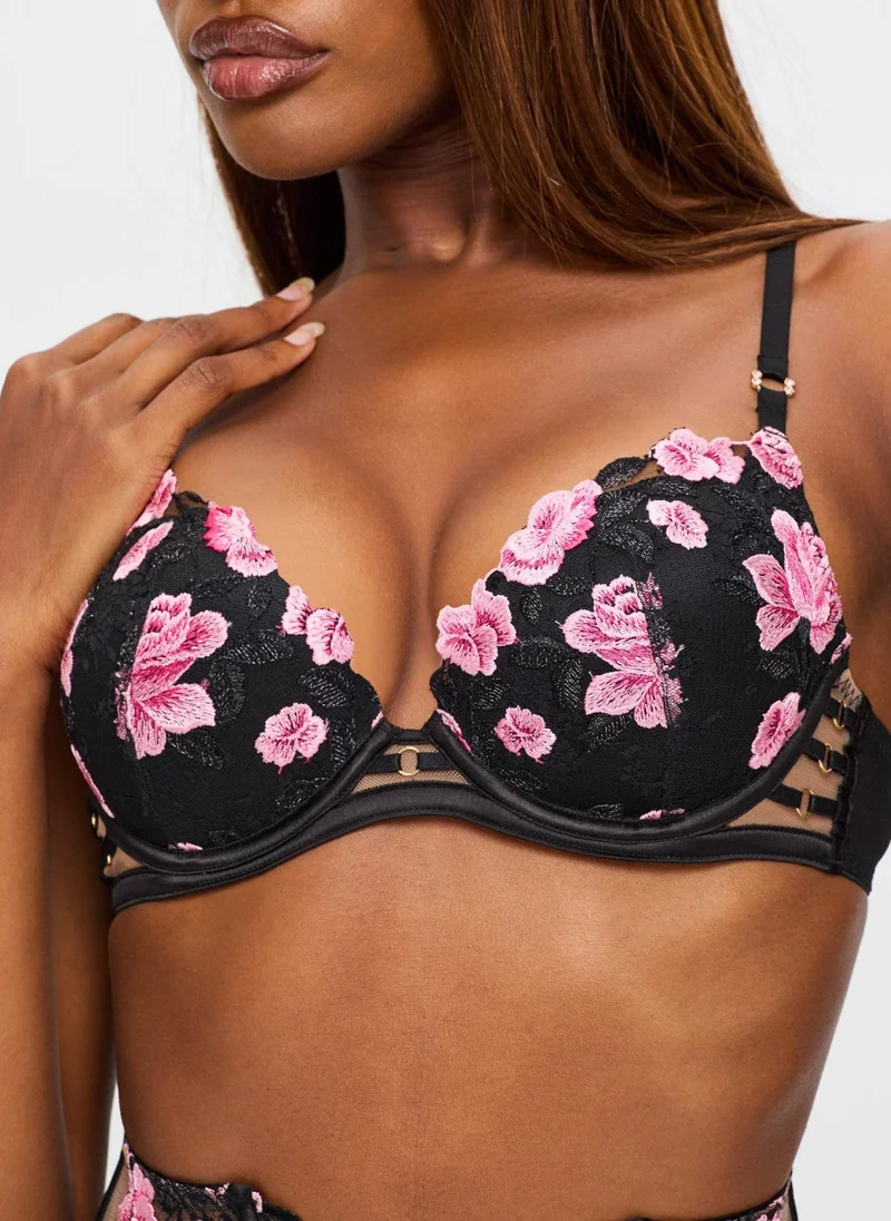 Ann Summers Black/Pink Ann Summers Everlasting Love Padded Plunge Bra for Women | Best Price UAE