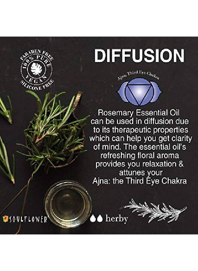 Soulflower - Rosemary Essential Oil For Moisturising Skin Hair Nourishment 100% Pure Natural Undiluted Oil Ecocert Cosmos Organic Certified (Pack Of 2) 15Ml Each - Image 1