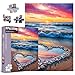 PPuzzling Beach Puzzles for Adults 1000 Pieces Ocean Sunset Heart Jigsaw Puzzle Colorful Marine Love Puzzle - Image 2