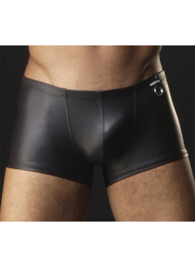 Men's Underwear Imitation Leather Boxer Briefs Nightclub Underwear Cool German Patent Leather
