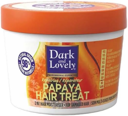 Dark and Lovely Papaya Hair Treatment 390ml Nourishing Conditioner for Dry Damaged Hair Infused with Papaya Extract for Softness Shine Repair