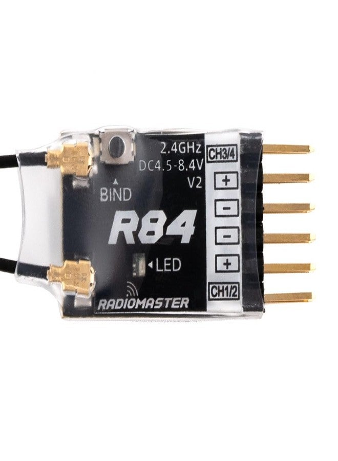 راديوماستر جهاز استقبال راديو ماستر R84 V2 رباعي القنوات متوافق مع تقنية SFHSS بتقنية PWM - Image 2