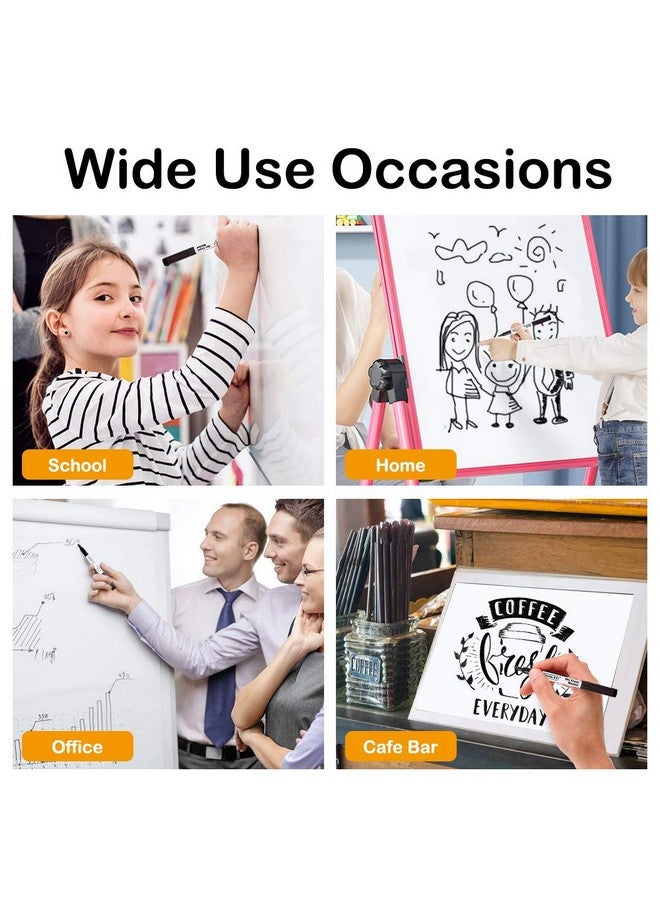 شاتل أرت أقلام تحديد قابلة للمسح، عبوة من 25 قلم تحديد للسبورة البيضاء المغناطيسية السوداء مع أداة للمسح، أقلام تحديد قابلة للمسح مثالية للكتابة على السبورة البيضاء القابلة للمسح والمرايا والنظارات للمدرسة والمكتب والمنزل - Image 5