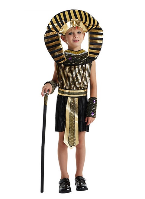 Al Aoyama Children's Egyptian king Cosplay boy Stage Performance Black Suit Costume