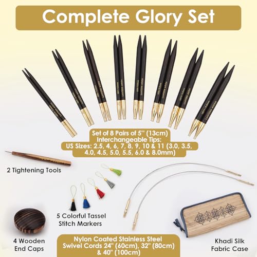 Lantern Moon Glory Interchangeable Needle Set 5 13 cm 8 US Sizes 25 to 11 - Image 3