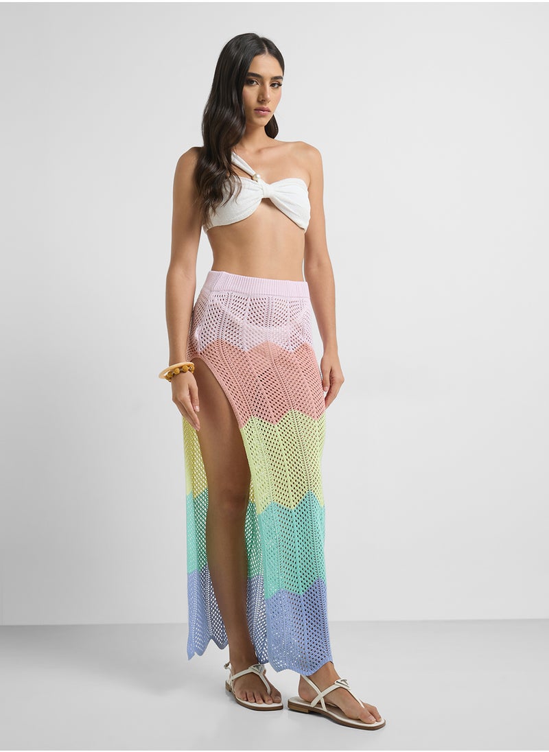 ELLA Gradient Crochet Beach Skirt  - Image 1