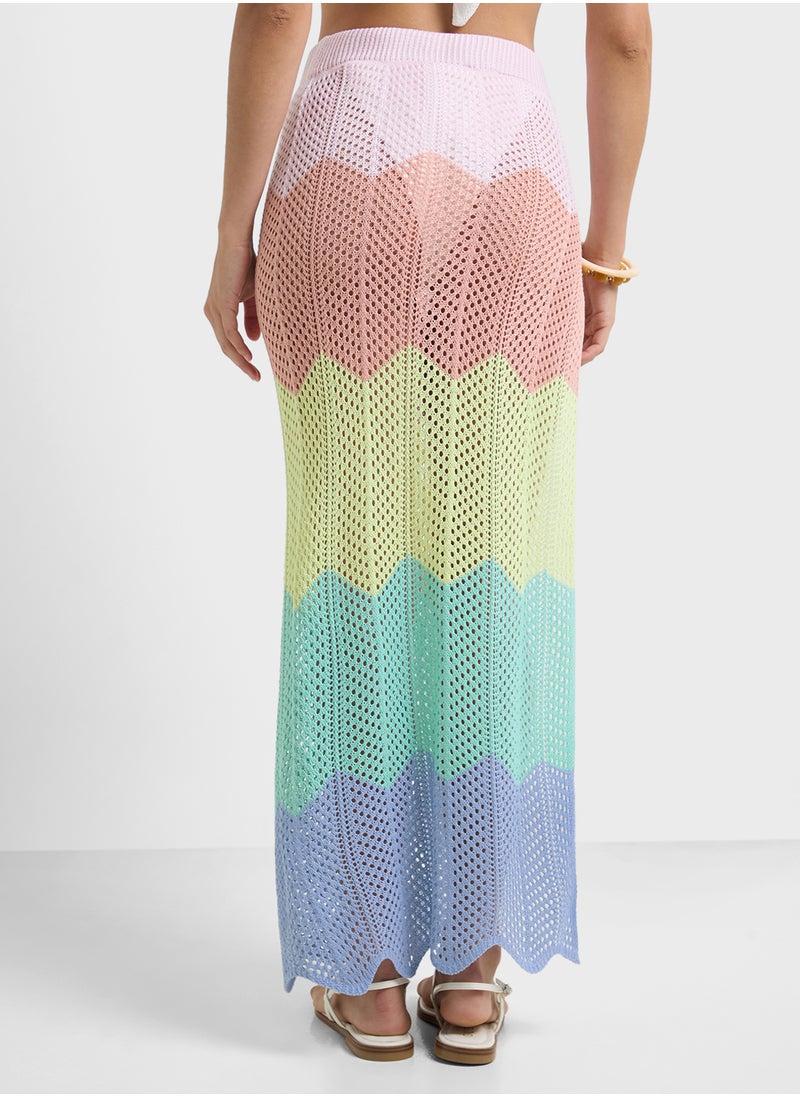 ELLA Gradient Crochet Beach Skirt  - Image 2