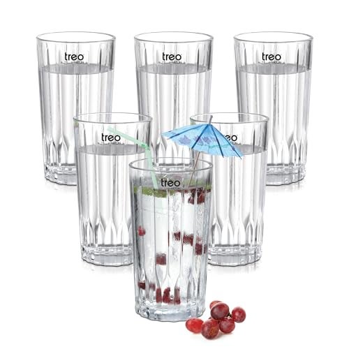 Treo by Milton Linea Glass Tumbler I Premium Glass Set of 6 for Water, Cold Drink I Perfect for Home, Restaurants and Parties. 290 ml - Image 1
