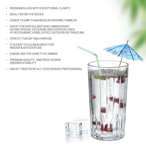 Treo by Milton Linea Glass Tumbler I Premium Glass Set of 6 for Water, Cold Drink I Perfect for Home, Restaurants and Parties. 290 ml - Image 4