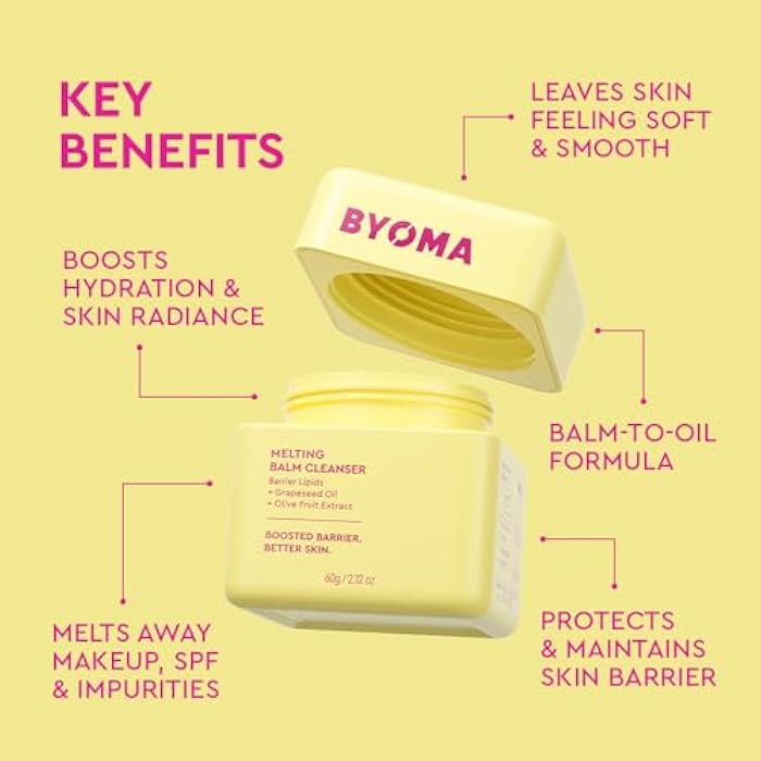 BYOMA Melting Balm Facial Cleanser - Buttery Soft Cleansing Balm for Skin Barrier Repair - Tri-Ceramide Face Wash for Sensitive Skin & All Skin Types - Deeply Hydrated Skin, No Oily Residue - 2.12 oz - Image 3