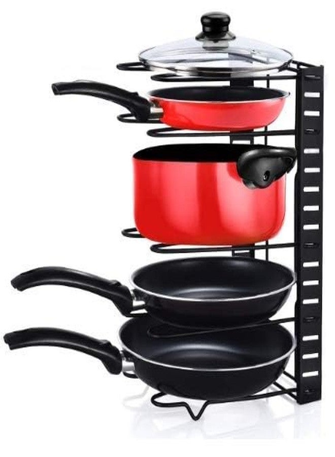 Drumil Adjustable Multipurpose Pan and Pot Tawa Rack Holder Stand Plate Dish Lid Tray Utensils Organizer for Kitchen Pan Tawa Rack Shelf Cabinet -(5 Slots.) - Image 4