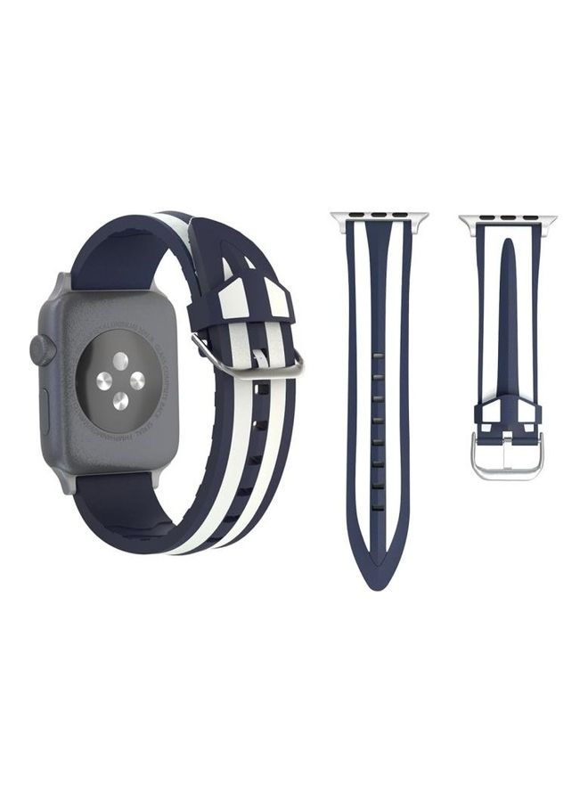 نيبمينينت سوار بديل لساعة أبل سيريس 3/2/1 مقاس 42/44 مم أزرق/ أبيض - Image 1