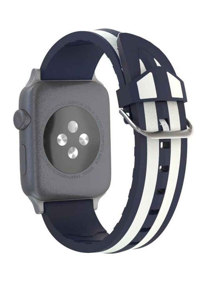 نيبمينينت سوار بديل لساعة أبل سيريس 3/2/1 مقاس 42/44 مم أزرق/ أبيض - Image 4