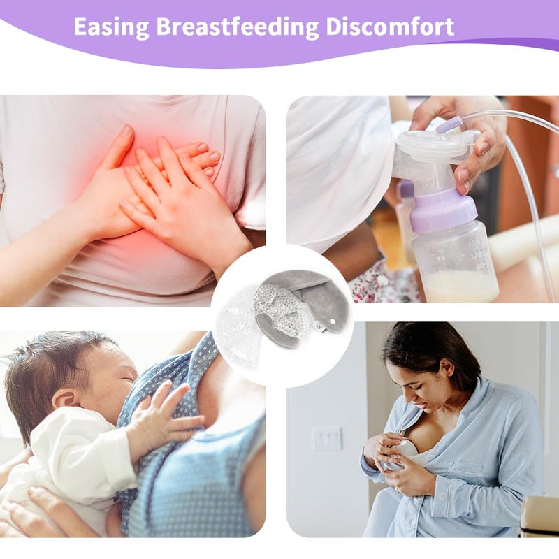 Conbella Breast Ice Packs, Breast Therapy Pack for Engorgement Hot and Cold Breastfeeding Gel Pads for New Mom Essentials Reusable Gift for Relieve Clogged Ducts, Nipple Pain, Improve Milk Flow - Image 4