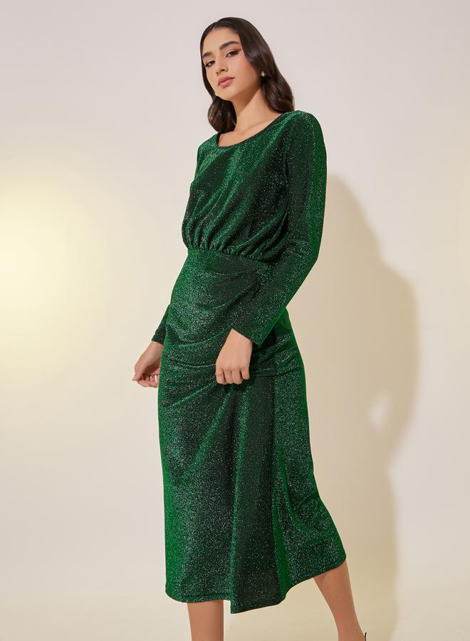 Take Two Shimmering Emerald Dress - Image 3