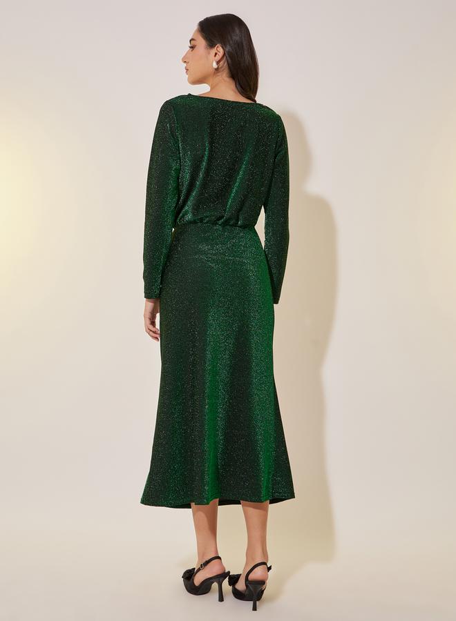 Take Two Shimmering Emerald Dress - Image 5