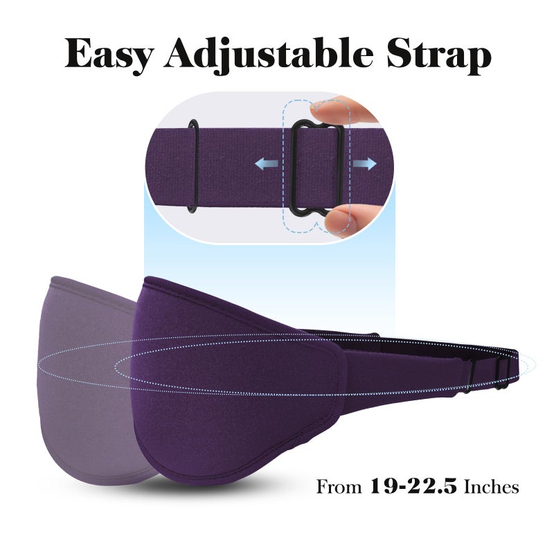 Fygrip 3D Eye Mask Sleep Mask for Men & Women, 100% Pressure-Free & Light Block-Out Eye Mask for Sleep with Easy Adjustable Strap, Night Eye Cover for Travel, Purple - Image 5