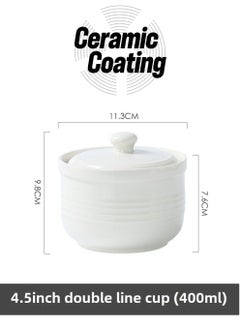 Generic Ceramic Stew Pot 4-Inch with Lid Thick Durable 4.5-inch double-wire Cup 