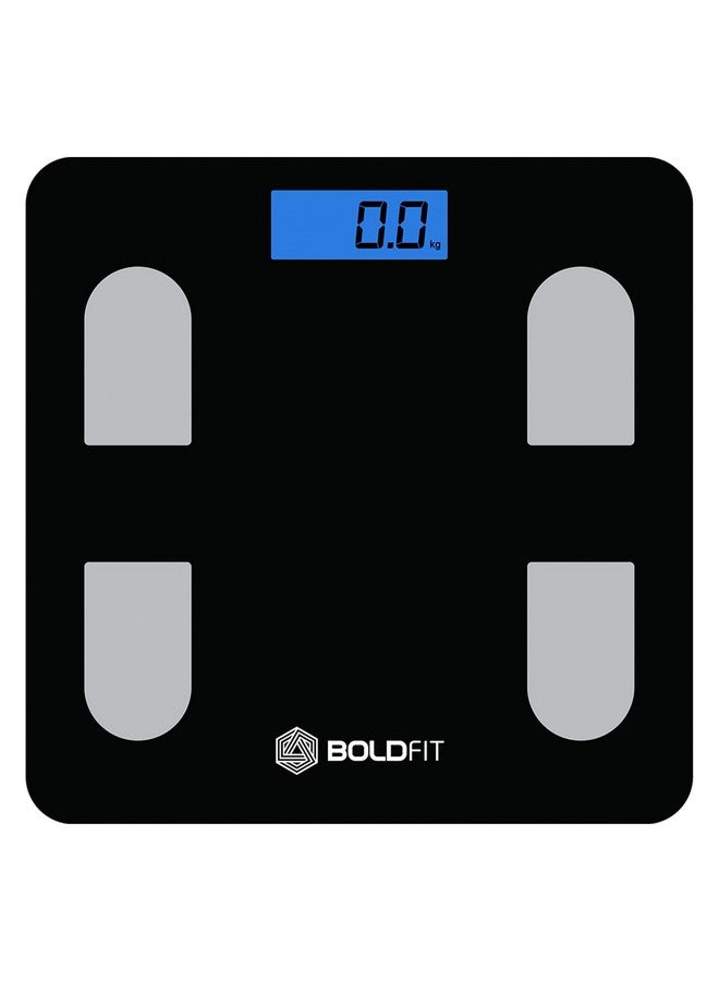 بولد فيت جهاز قياس وزن الجسم Boldfit Weight Machine، ميزان حمام رقمي لقياس وزن الجسم البشري، ميزان سميك للغاية مع شاشة LCD، ضمان لمدة 36 شهرًا، أسود، أقصى وزن 180 كجم - Image 1