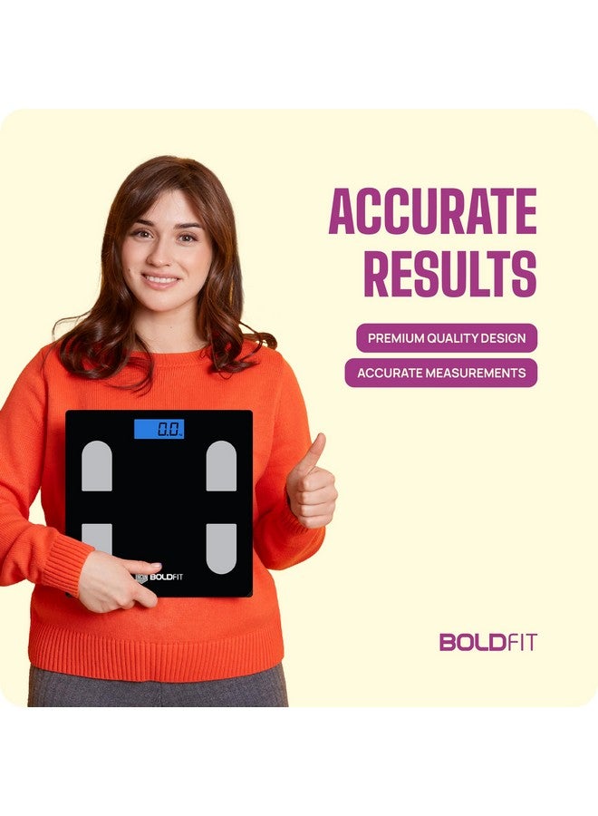 بولد فيت جهاز قياس وزن الجسم Boldfit Weight Machine، ميزان حمام رقمي لقياس وزن الجسم البشري، ميزان سميك للغاية مع شاشة LCD، ضمان لمدة 36 شهرًا، أسود، أقصى وزن 180 كجم - Image 5