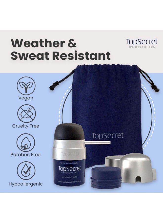 Top secret - Hair Thickening Building Fibers Undetectable & Natural Hair Filler For Men & Women Instantly Fill In Fine Thinning Hair Weather & Sweat Resistant (Dark Brown Large) - Image 1