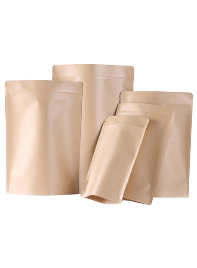 DCGPAC, Kraft, Zip Lock, Stand up, Pouches Resealable, Smell-Proof Pouches, Perfect for Food & Product Packaging 10Pcs/Pack (6in x 9in) (250-400g) - Image 1