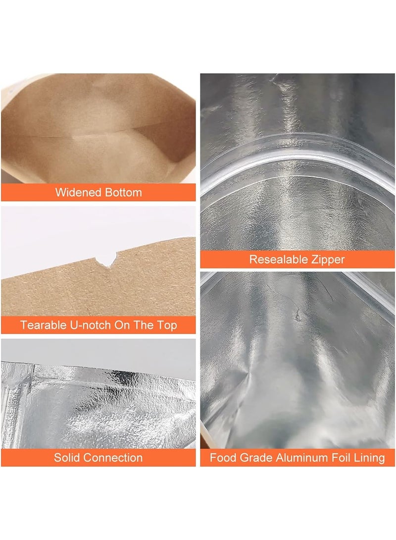 DCGPAC, Kraft, Zip Lock, Stand up, Pouches Resealable, Smell-Proof Pouches, Perfect for Food & Product Packaging 10Pcs/Pack (6in x 9in) (250-400g) - Image 4