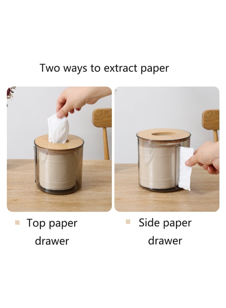 Cylindrical tissue box holder - stylish tissue box holder, decorative tissue box for dresser, toilet tank, vanity, nightstand, table, countertop, office,  - Image 4