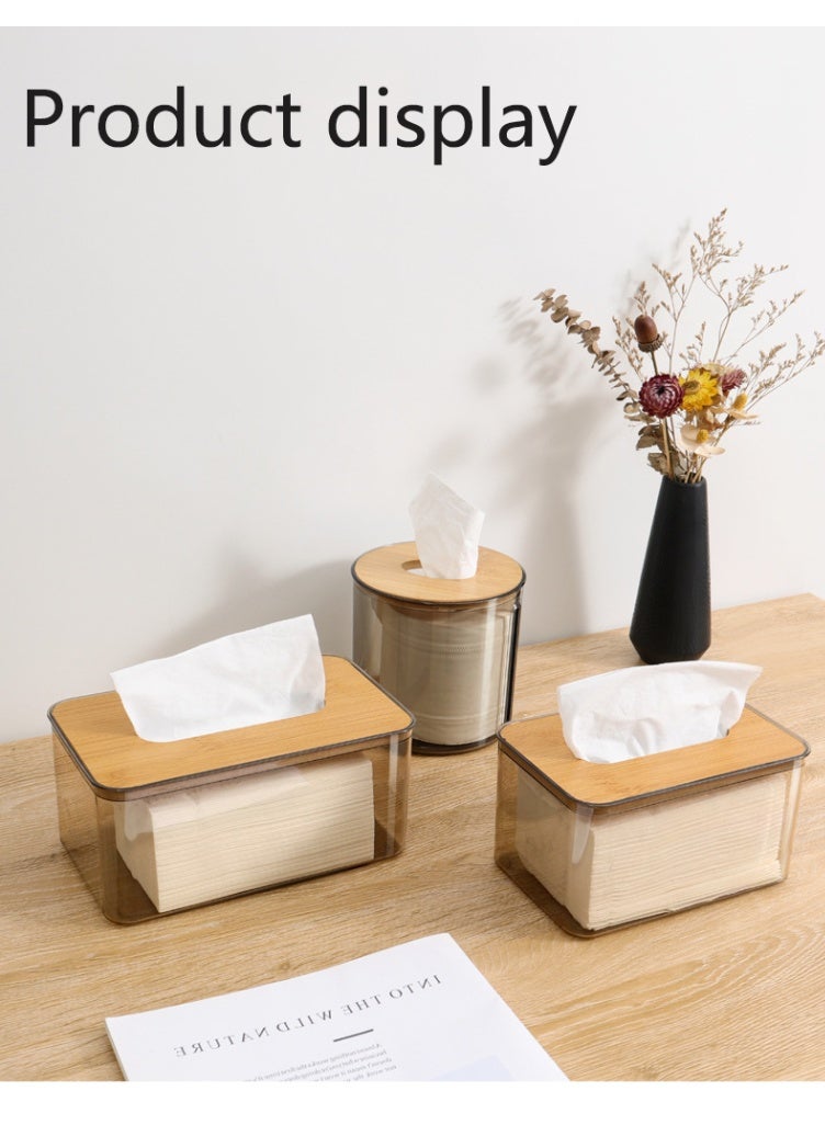 Cylindrical tissue box holder - stylish tissue box holder, decorative tissue box for dresser, toilet tank, vanity, nightstand, table, countertop, office,  - Image 3