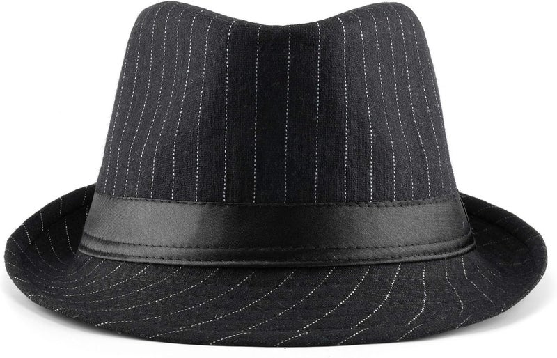 FALETO Unisex Classic Manhattan Structured Gangster Trilby Fedora Hat - Image 4
