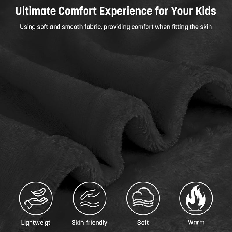 Catalonia Catalonia Oversized Blanket Hoodie Sweatshirt for Kids  Wearable Fleece Pullover with Large Front Pocket  Teen Boys Girls Gift Black  - Image 2