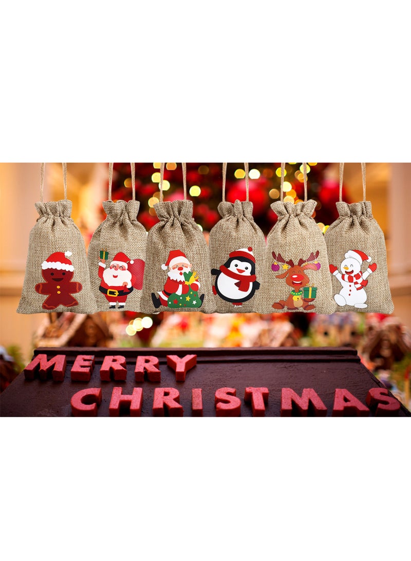 The BZ Company - ( Pack of 24 ) Christmas Tree Decorations -Christmas Gift Bags - Christmas Decorations – Merry Xmas Reusable Gift Treat Pouches Candy Bags Goodies Bag for Christmas Sock Party Christmas Decor & New Year - Image 2