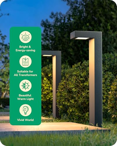 EDISHINE Low Voltage Pathway Lights Wired, 3000K 3.2W 50,000Hrs Waterproof LED Outdoor Landscape Lighting with Connectors, 12V Modern Cast-Aluminum Landscape Path Lights for Walkway Garden, 4 Pack - Image 2
