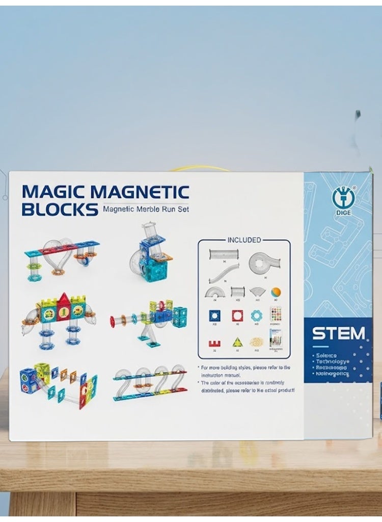 Magic Magnetic Blocks Magnetic Marble Run Set for Kids - Image 1