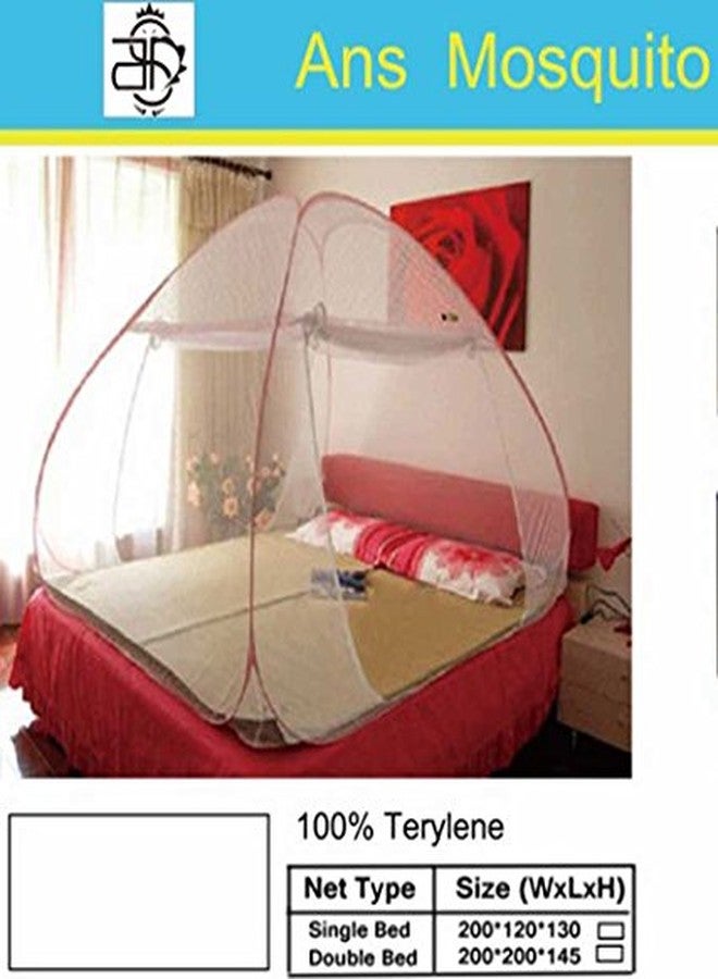 ans Double Bed King Size Foldable Polyster Mosquito Net with Two Doors (Purple) - Image 3