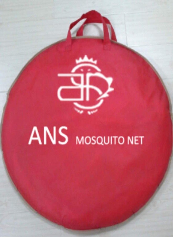 ans Double Bed King Size Foldable Polyster Mosquito Net with Two Doors (Purple) - Image 4