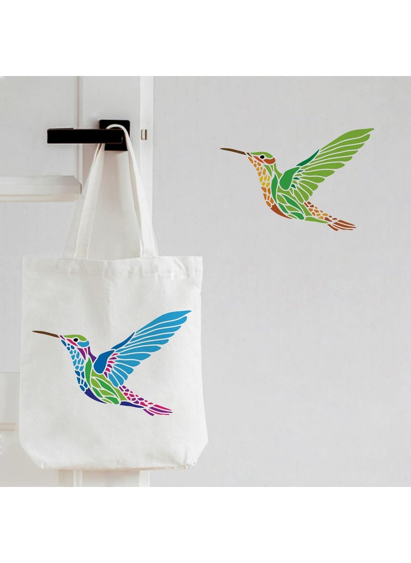 FINGERINSPIRE FINGERINSPIRE Hummingbird Stencil Template 11.6x8.3 inch Plastic Hummingbird Pattern Drawing Painting Stencils Rectangle Reusable Stencils for Painting on Wood, Floor, Wall and Tile  - Image 4
