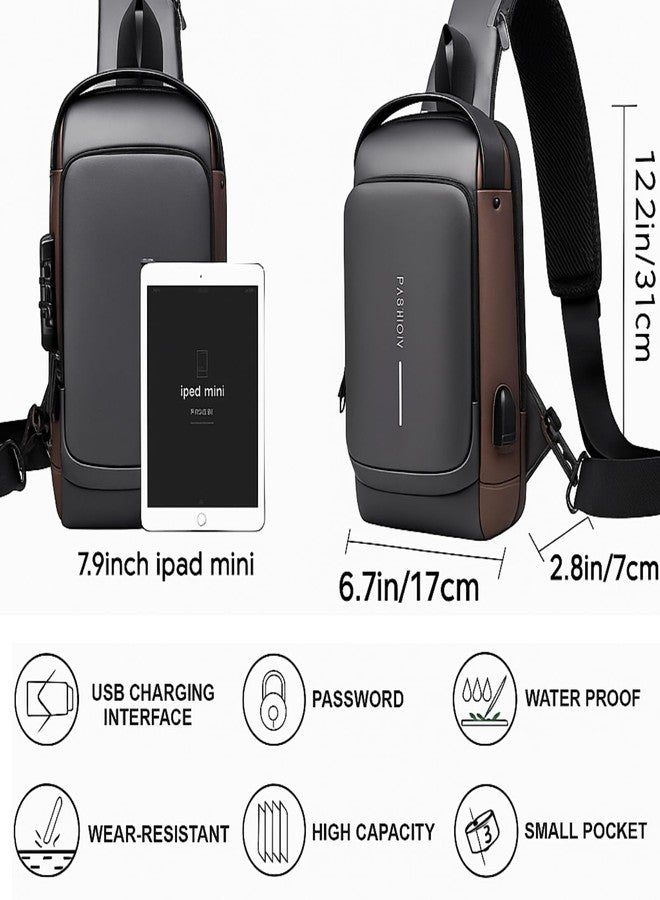 ليناكز حقيبة كتف خارجية من Lynacz® - حقيبة ظهر مقاومة للماء مزودة بمنفذ USB، تصميم مضاد للسرقة للسفر والرياضة - Image 4