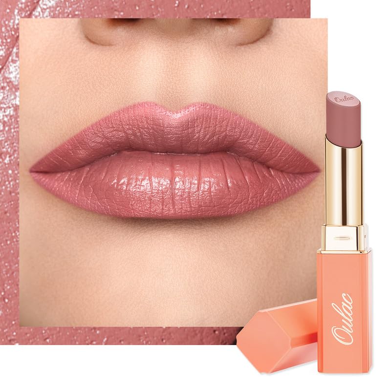 OULAC Creamy Nude Pink Satin Infused with Rose Essential Oil Cocoa Oil Multi Hyaluronate Acid 6Hour WaterResistant Smooth Creamy Texture Lipstick - Image 2