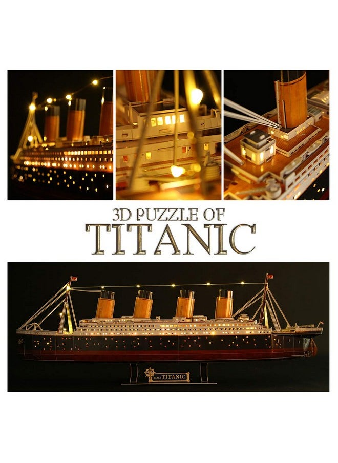 CubicFun - 3D Puzzles For Adults Led Titanic 35'' Large Ship New Home Desk Decor House Warming Wedding Anniversary Valentines Day Teacher Gifts For Him Her - Image 1